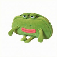 Soft Material Soft Fabric Frog Pencil Pouch Zipper Closure Frog Pencil Case Dangling Legs for Students