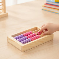 Wooden Abacus Traditional Mini Abacus Wooden Counting Toy Tactile Math Manipulative Interactive for Students, Homeschool