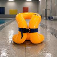 Bright Yellow Inflatable Swim Vest Waist Strap Swim Vest Buckle Swimming Aid Padded