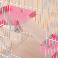 Large Hamster Cage 23 Double Layer Large Castle (Includes Water Bottle/Food Bowl/Running Wheel), Iron Transparent Hamster Cage for Small Pets