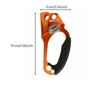High Strength Hand Ascender Wear Resistant Rope Ascender Clamp Ergonomic Grip Climbing Rope Grab Simple Operation for Climbers, Rescuers, Arborists, Mountaineering, Caving