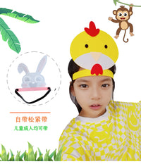 儿童节万圣节卡通动物帽子儿童成人幼儿园亲子表演出水果道具头饰