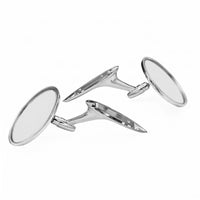 Vintage Style Chrome Rearview Mirror Zinc Alloy Classic Car Mirror Round Face Auto Accessory Mounting Hardware