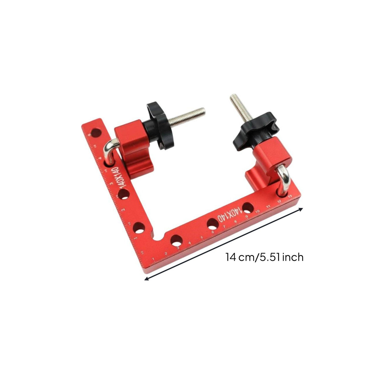 Long-Lasting 90 Degree Positioning Square Heavy Duty Woodworking Right Angle Clamp Two-Way Scale Right Angle Clamping Jig Anodized Finish for Woodworkers, Picture Framing, Metalworking