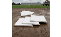 4 Pieces Home Plates and Bases Raised Border Rubber Baseball Bases Flat Profile Athletic Gears