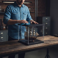 Illuminated Model Figure Display Case Clear Display Box with Lighting Transparent Showcase Snap-Together for Collectors, Hobbyists