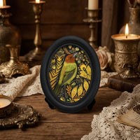 Oval Picture Ebony-Hued Oval Frame Decorative for Wall Hanging