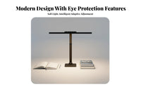 Flicker-without Flicker Shadowless Reading Light Energy Efficient Adjustable Arm Task Light Dimmable & Multi-Color Long Arm Table Lamp Auto-Dimming for Students, Office Workers, Bedroom, Workbench, Studio, Gaming Setup