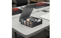 4-Row Card Storage Box Soft Velvet Lining Large Capacity Card Case Waterproof Multi-Row TCG Organizer for Tournaments, Travel