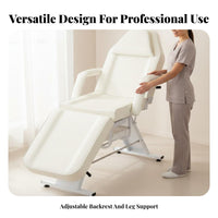 Foldable Beauty Bed Firm-density Foam Padding Portable Permanent Makeup Bed Face Cradle Hole Folding Spa Chair with Adjustable Backrest for Estheticians Lash Technicians Suitable for Professional Salons Spas Healthcare Facilities Home Businesses
