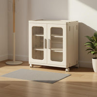 Installation-No-Assembly Foldable Shoe Cabinet No Assembly Stackable Shoe Storage Box Dust-Proof Plastic Storage Container with Doors Space-Saving for Students, Apartment Dwellers, Entryway, Dorm Room, Bedroom, Closet