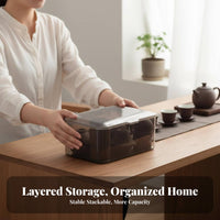 Lidded Beverageware Cabinet particleproof with Lid Display Case Clear View Design