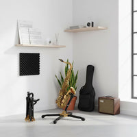 Compact Foldable Saxophone Stand Anti-Slip Feet Saxophone Floor Stand Sturdy Metal Construction Portable Sax Holder for Saxophonists