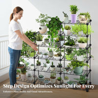 triple-tier Plant Stand Indoor & Outdoor Use triple-tier countertop Pot Holder Tiered Design