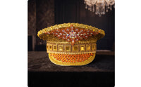 Jeweled Hat Lustrous Hat with Rhinestones Ornate Embellished Cap for Entertainers, Stage Performances, Themed Events