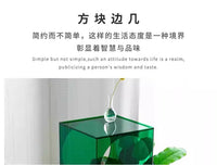 客厅现代亚克力茶几床头柜简约角几可移动沙发边柜创意轻奢风边几 黑水晶-滚轮款