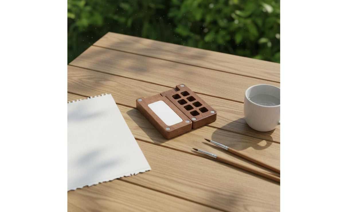 15 Compartment Attractive Palette Includes Mixing Tray 15 Compartment Travel Watercolor Palette Portable Paint Box Sleek Design
