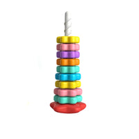 Rainbow Stacking Stacker Toy Rounded Edges Flower-Shaped Disc Stacker Plastic Spiral Stacking Toy Multicolor