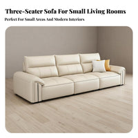 3-Seater Straight Sofa Genuine Leather 3-Seater Modern Couch Top-Grain Cowhide Living Room Seating for Families, partners, Lounge Area, Office, Bedroom