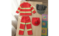 With Accessories Kids Fireman Uniform Educational Firefighter Costume Set Reflective Stripes Children's Apparel for Halloween, Parties