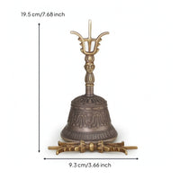 Brass Hand Call Bell Handmade Hand Bell with Clapper Antique Style for Buddhists, Collectors