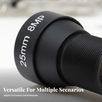 25mm Threaded Mount Lens Low Distortion 8MP 4K Industrial Imaging Lens Optical Component for Security Observation, Machine Vision, Robotics