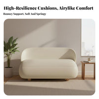 Narrow silhouette space-efficient Two-Seater Sofa Space-Saving Upholstered 2-Seater Sofa Cream aesthetic Loveseat Sturdy Construction for Bedroom