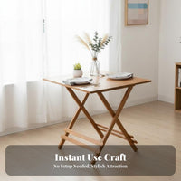 Foldable Design No-Assembly Collapsible Table Space-Saving Cross-Frame Trestle Table Lightweight Household Furniture Sturdy Construction for Apartment Dwellers, Telecommuting Workers, Small Areas, Dining Room, Balcony, Home Office