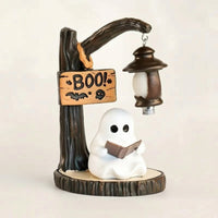 Tabletop Ghost Statue with Lantern Indoor Halloween Ghost Decor Rustic Halloween Decor Whimsical for Collectors