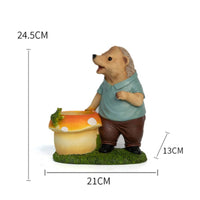 Hedgehog Statue with Planter Outdoor Hedgehog Planter Resin Cartoon-Style for Gardeners, Flower Beds, Patio