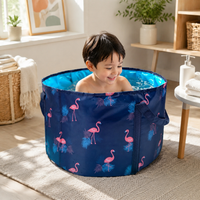 Foldable Bathtub, Portable Folding Bathtub for Adults and Toddlers, 55 cm Diameter, 40 cm Height, Made of Composite Material, Portable for Shower