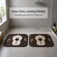 Diatomaceous Earth Bath Mat, Non-Slip Quick Dry Super Absorbent Animal Floor Mat for Bathroom and Toilet