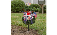 Red White Blue Patriotic Topiary Festive Stake-Mounted Garden Topiary Decorative Accents Patriotic Yard Decoration Low Maintenance for Porch