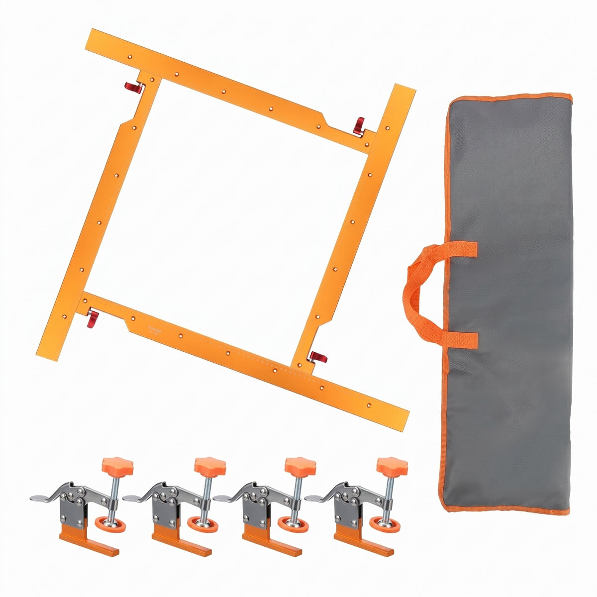 Square-Hole Routing Guide Fixed Clamps Trim Router Jig Anodized Metal Square-Hole Cutting Guide