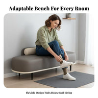 Light Luxury Design Boucle Entryway Bench Multi-Functional Long Stool fashionable design aesthetic Indoor Furniture Spacious Seating for Interior Decor lovers, residents, Apartment Dwellers, Hallway, Bedroom, spacious Closet, Living Room