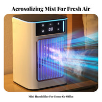 Low Noise Desktop Misting Fan Quiet Operation Humidifier Cooling Fan Double Mist Spray for Office Workers, Students, Bedroom, Dorm Room