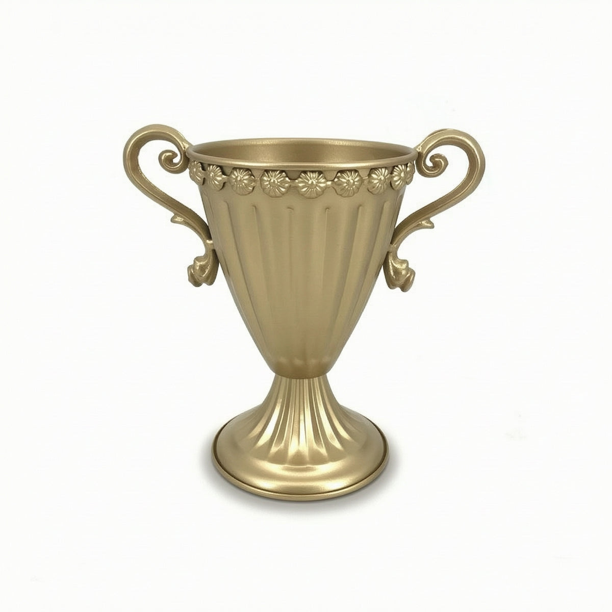 Pedestal Vase with Handles Shiny Pedestal Urn Reflective for Home Entryways