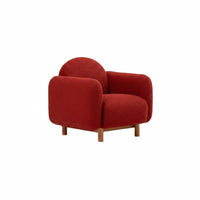 Minimalist Design Puffy Fluffy-Like Seat Compact Size Accent Chair Soft Upholstery Indoor Furniture Rounded Contour for Apartment Dwellers, Young Adults, Students, Living Room, Bedroom, Reading Nook, Balcony