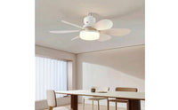 Screw-in Socket Fan Light Detachable Blades Ceiling Fan Light Wireless Controller Controlled 6-Blade for Bedroom, Dining Room
