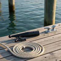 Exposed Socket Three-Prong Boat Hook Tapered Handle Boat Hook Black Nautical Gear for Marine Use