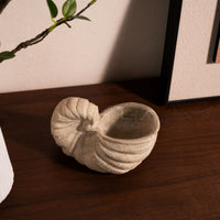 Mineral Conch with Hollow Top Handcrafted Beach Conch Statue Sculptural Decor for Coffee Table