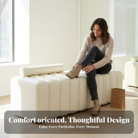 Soft and Comfortable Long Padded Seat High-Resilience Foam Segmented Cushion Bench Breathable Textile Upholstered Seating Collapse-Resistant Frame for Homeowners, Shop Owners, Interior Designers, Fitting Room, Entryway, Retail Boutique, Window Nook