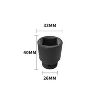 Shock-Resistant Resistant Double Square Socket CR-MO Steel 1/2 Inch Drive Socket Thickened Wall Power Tool Accessory Anti-Slip Design for Mechanics, Technicians, Auto Repair, Garage, Workshop
