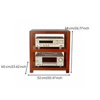 Solid Wood Audio Rack High-Fidelity Grade High-Fidelity Equipment Stand Rounded Edges Wooden Stereo Component Shelf for Audiophiles, Listening Room