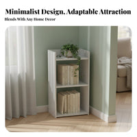 Tall Corner Unit with Shelves and Cabinet Space-Saving Triangular Storage Unit Versatile Home Design Furniture for Home Dwellers, Living Room