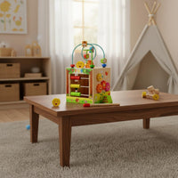 Early Educational Wooden Bead Maze Cube Polished Edges 5-in-1 Activity Cube Toddler Activity Center for Toddlers, Babies, Preschool, Playroom, Nursery