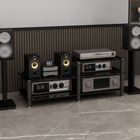 High Temperature Resistant Amplifier Stand Shelf Heavy Duty Stereo Equipment Cabinet Easy to Clean Multi-Tier Audio Rack Modern Design for Home Theater Enthusiasts, Audiophiles, KTV, Living Room