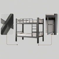 Steel Bunk Bed with Guardrails Space-Saving Metal Bunk Bed with Ladder Reinforced for Students, Workers, Dorm Rooms, Shared Bedrooms, Hostels