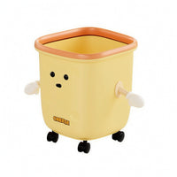 Trash Bin with Wheels Plastic Wheeled Garbage Can Compact for Children, Toddlers