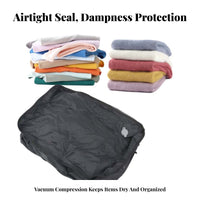 Vacuum Compression Bag Airtight Double Zipper Travel Vacuum Bags Dampness-Resistant Travel Space-Saving Bag for Journeyers, Backpacking